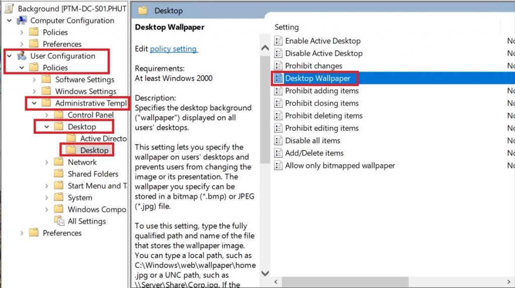 DeployHappiness | Setting the Desktop Wallpaper Background with Group Policy